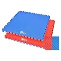105CM x 105CM Puzzle Exercise Gym/Home EVA Interlocking Mats/Tiles for Gym Equipment, Exercise, Yoga,Gymnastic (Red &amp; Blue, 25mm-6 Mats)