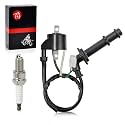 Ignition Coil Pack & Spark Plug Cap Compatible with Suzuki Quadracer 450 LTR450 2006-2009 RMZ 450 RM-Z450 L0/L1/K8/K9 2005-2012 33410-45G00 33510-35G00 33410-35G10 33510-28H00