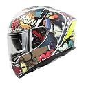 Ignyte IGN-4 Subway Surfer ISI/DOT Certified Double Visor Full Face Graphic Helmet with Outer Anti-Fog Clear Visor and Inner Smoke Sun Shield