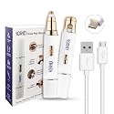 iGRiD Facial Hair Remover &amp; Eyebrow Trimmer For Women - Upper Lip, Chin, Nose, Peach Fuzz | Dual Head Mini Trimmer | Painless, Rechargeable, Waterproof, Portable Hair Removal Machine For Women - White