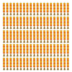 ihandikart artificial handmade 6 flower marigold super-mini garland with bell in the bottomflower decoration color yellow amp orange pack of 100 33606-100