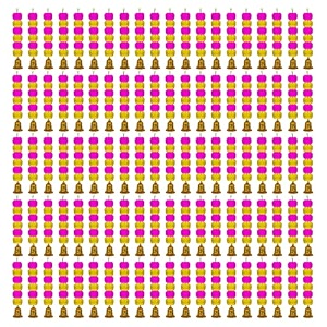 ihandikart artificial handmade 6 flower marigold super-mini garland with bell in the bottomflower decoration color yellow amp pink pack of 100 33603-100