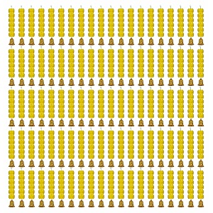 ihandikart artificial handmade 6 flower marigold super-mini garland with bell in the bottomflower decoration color yellow pack of 100 33601-100