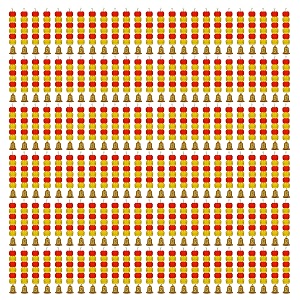 ihandikart artificial handmade 6 flower marigold super-mini garland with bell in the bottomflower decoration color yellow amp dark orange pack of 150 33604-150