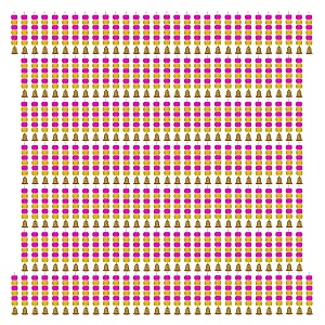 ihandikart artificial handmade 6 flower marigold super-mini garland with bell in the bottomflower decoration color yellow amp pink pack of 200 33603-200