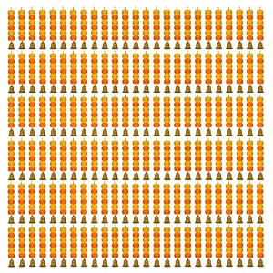 ihandikart artificial handmade 6 flower marigold super-mini garland with bell in the bottomflower decoration color yellow amp orange pack of 150 33606-150