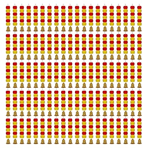 ihandikart artificial handmade 6 flower marigold super-mini garland with bell in the bottomflower decoration color yellow amp red pack of 100 33602-100