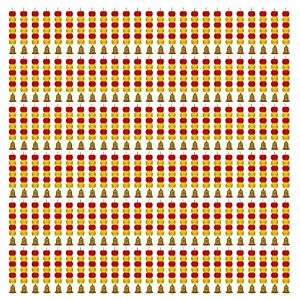 ihandikart artificial handmade 6 flower marigold super-mini garland with bell in the bottomflower decoration color yellow amp red pack of 150 33602-150