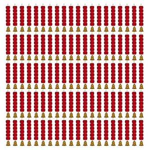 ihandikart artificial handmade 6 flower marigold super-mini garland with bell in the bottomflower decoration color red pack of 100 33607-100