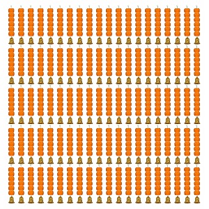 ihandikart artificial handmade 6 flower marigold super-mini garland with bell in the bottomflower decoration color light orange pack of 100 33608-100