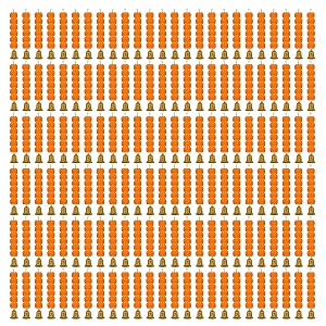 ihandikart artificial handmade 6 flower marigold super-mini garland with bell in the bottomflower decoration color light orange pack of 150 33608-150