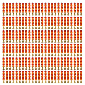 ihandikart artificial handmade 6 flower marigold super-mini garland with bell in the bottomflower decoration color light amp dark orange pack of 150 33605-150