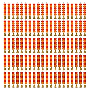 ihandikart artificial handmade 6 flower marigold super-mini garland with bell in the bottomflower decoration color light amp dark orange pack of 100 33605-100