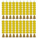iHandikart Artificial Handmade 6 Flower Marigold Super-Mini Garland with Bell in the Bottom|Flower Decoration| Color Yellow Pack of 10 (33601-20)