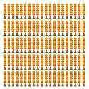 iHandikart Artificial Handmade 6 Flower Marigold Super-Mini Garland with Bell in the Bottom|Flower Decoration| Color Yellow &amp; Orange Pack of 100 (33606-100)