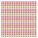 iHandikart Artificial Handmade 6 Flower Marigold Super-Mini Garland with Bell in the Bottom|Flower Decoration| Color Yellow &amp; Pink Pack of 100 (33603-100)