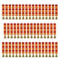iHandikart Artificial Handmade 6 Flower Marigold Super-Mini Garland with Bell in the Bottom|Flower Decoration| Color Light &amp; Dark Orange Pack of 50 (33605-50)
