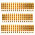iHandikart Artificial Handmade 6 Flower Marigold Super-Mini Garland with Bell in the Bottom|Flower Decoration| Color Yellow &amp; Orange Pack of 50 (33606-50)