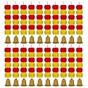 iHandikart Artificial Handmade 6 Flower Marigold Super-Mini Garland with Bell in the Bottom|Flower Decoration| Color Yellow &amp; Red Pack of 20 (33602-20)