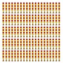 iHandikart Artificial Handmade 6 Flower Marigold Super-Mini Garland with Bell in the Bottom|Flower Decoration| Color Yellow &amp; Red Pack of 100 (33602-100)