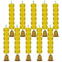 iHandikart Artificial Yellow Super Mini Flower Garland Set Traditional Festive Door Hanging for Mandir, Pooja & Home Decor | 14 Inch | Pack of 10 (IHK-HV33601-10).