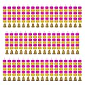 iHandikart Artificial Handmade 6 Flower Marigold Super-Mini Garland with Bell in the Bottom|Flower Decoration| Color Yellow &amp; Pink Pack of 50 (33603-50)