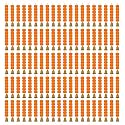 iHandikart Artificial Handmade 6 Flower Marigold Super-Mini Garland with Bell in the Bottom|Flower Decoration| Color Light Orange Pack of 100 (33608-100)