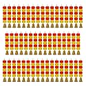 iHandikart Artificial Handmade 6 Flower Marigold Super-Mini Garland with Bell in the Bottom|Flower Decoration| Color Yellow &amp; Dark Orange Pack of 50 (33604-50)