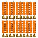 iHandikart Artificial Handmade 6 Flower Marigold Super-Mini Garland with Bell in the Bottom|Flower Decoration| Color Light Orange Pack of 20 (33608-20)