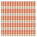 iHandikart Artificial Handmade 6 Flower Marigold Super-Mini Garland with Bell in the Bottom|Flower Decoration| Color Light &amp; Dark Orange Pack of 100 (33605-100)