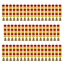 iHandikart Artificial Handmade 6 Flower Marigold Super-Mini Garland with Bell in the Bottom|Flower Decoration| Color Yellow &amp; Red Pack of 50 (33602-50)