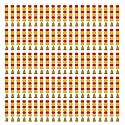 iHandikart Artificial Handmade 6 Flower Marigold Super-Mini Garland with Bell in the Bottom|Flower Decoration| Color Yellow &amp; Dark Orange Pack of 100 (33604-100)