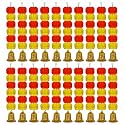 iHandikart Artificial Handmade 6 Flower Marigold Super-Mini Garland with Bell in the Bottom|Flower Decoration| Color Yellow &amp; Dark Orange Pack of 20 (33604-20)