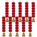iHandikart Marigold Garland Artificial Super Mini 6 Genda Fool with Bell in the Bottom Used for Festival Decoration, Color Red Pack of 10 (33607-10)