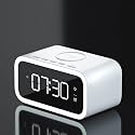 IHAO 5in1 Multi-Functional Alarm Clock with Wireless Charging 15W Fast Charger for Phone &amp; Earbuds 3 Group Alarms, Dimmable Night Light, USB Port, Digital Clock Adjustable Light Mini Mirror QXF-805