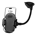 iHome Car Mount, Dashboard/Windshield/Vent Mount, Swivel Neck, Silicone Grip, Adjustable Mount Arm with Suction Cup Base (Gooseneck Car Mount)