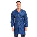 iiniim Unisex Women Men Long Sleeve Work Coat Button Down Wear Resistant Jacket Dustproof Lab Coat
