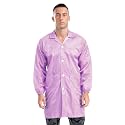 iiniim Unisex Women Men Long Sleeve Work Coat Button Down Wear Resistant Jacket Dustproof Lab Coat