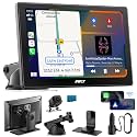 IK5 9" Wireless Apple CarPlay & Android Auto Screen, Portable Car Stereo with 4K Dash Cam & 1080p Backup Camera, Add CarPlay to Any Vehicle, Touchscreen, Mirror Link