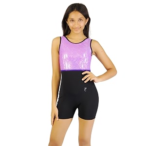 ikaanya girls unitard or biketard for gymnastics dance acrobatics or swimming ages 3-15