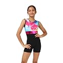 IKAANYA Girls Unitard or Biketard for Gymnastics, Dance, Acrobatics or Swimming (Ages 3-15)