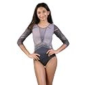 IKAANYA Girls or Women Full Sleeves Rhinestones Leotard - Ideal for Gymnastics, Dance, Yoga, Acrobatics or Performance (Toddlers, Kids, Adults)