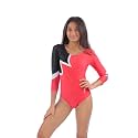 IKAANYA Girls or Women Full Sleeves Rhinestones Leotard - Ideal for Gymnastics, Dance, Yoga, Acrobatics or Performance (Toddlers, Kids, Adults)