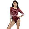IKAANYA Girls or Women Full Sleeves Rhinestones Leotard - Ideal for Gymnastics, Dance, Yoga, Acrobatics or Performance (Toddlers, Kids, Adults)