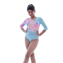 IKAANYA Girls or Women Full Sleeves Rhinestones Leotard - Ideal for Gymnastics, Dance, Yoga, Acrobatics or Performance (Toddlers, Kids, Adults)