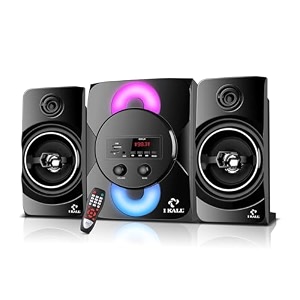 ikall ik51 speaker with multiple connectivity bluetoothauxusb and fm 21 channel black