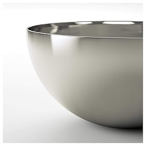 ikea 00057256 blanda blank stainless steel solid serving bowl silver 14-inch