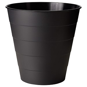 ikea fniss plastic open-top waste bin black 10 l 3 gallon