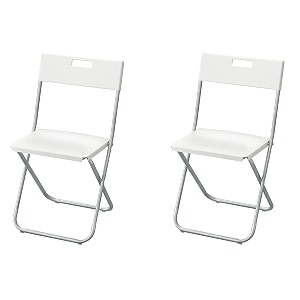 ikea polypropylene gunde folding chair set of 2 white
