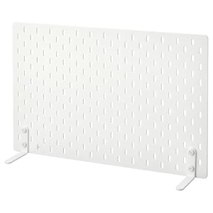 ikea skdis pegboard desk divider freestanding white 56x37 cm with accessory storage